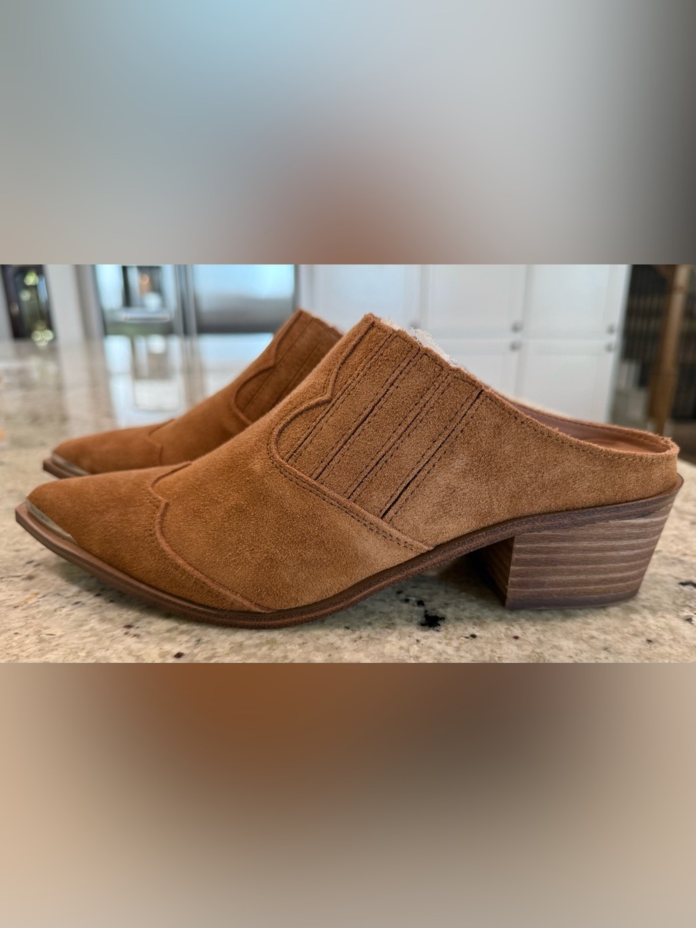 Chinese Laundry Women's Western Suede Mule in Brown NIB - Picture 2 of 14